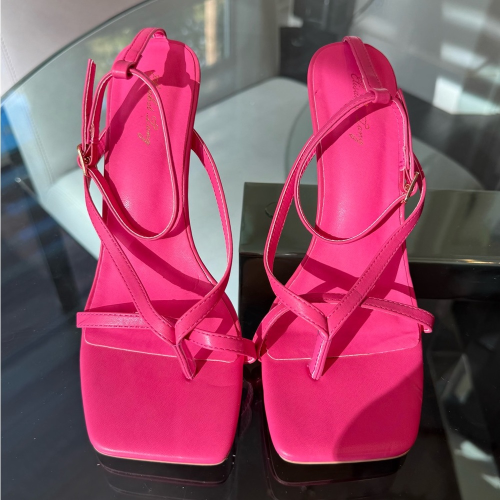 Vibrant Pink Strappy Heels